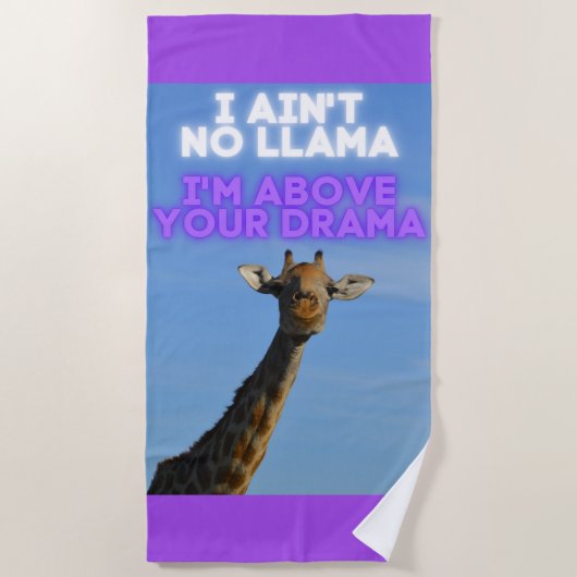 Geen Llama, ik ben boven je Drama Giraffe Strandlaken (Voorkant)