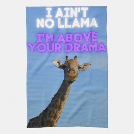 Geen Llama, ik ben boven je Drama Giraffe Theedoek (Verticaal)