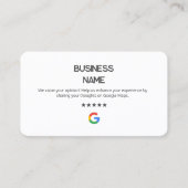 Geen Logo Eenvoudige Google Review Kaarten Visitekaartje (Voorkant)