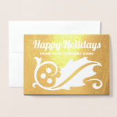 Geen Logo Prettige feestdagen Christmas Holly Comp Folie Kaarten (Voorkant met envelop)