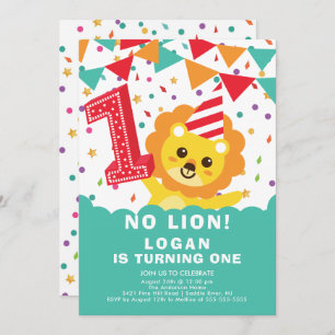 Geen Lon 1st Birthday Uitnodiging