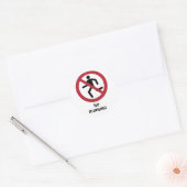 Geen loop, verbodsteken ronde sticker (Envelop)
