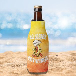 Geen Losers alleen Wieners Funny Hotdog Pun Flesjeskoeler