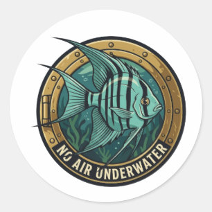 Geen Lucht Onderwater Keizersvis Porthole Ronde Sticker