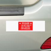 Geen luchtverkeersleiders bumpersticker (Op auto)