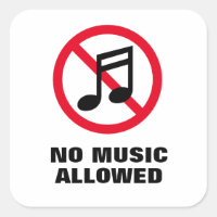 Geen luide muziek toegestaan geluid verboden teken