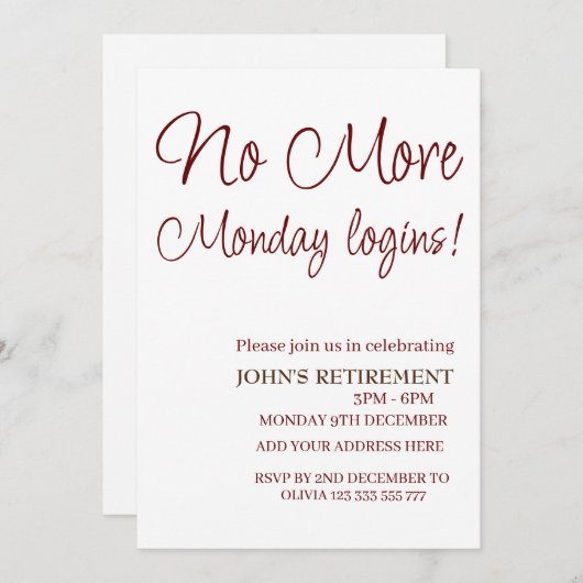 Geen Maandag Logins Grappig Details toevoegen Pens Kaart (Voorkant / Achterkant)