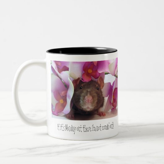 Geen maandag meer! tweekleurige koffiemok (Links)