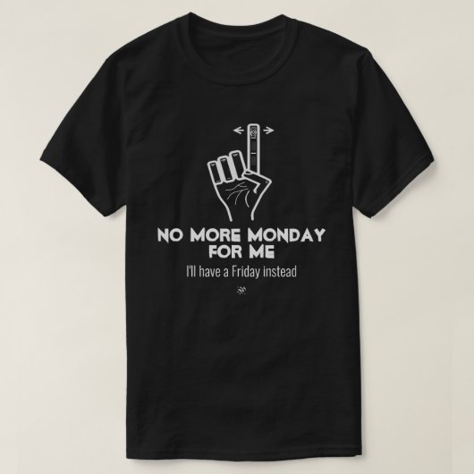 Geen maandag meer v2b t-shirt (Design voorkant)
