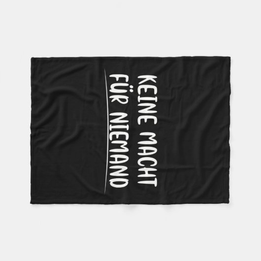 Geen macht voor niemand, politiek en milieubescher fleece deken (Voorkant (Horizontaal))