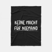 Geen macht voor niemand, politiek en milieubescher fleece deken (Voorkant)
