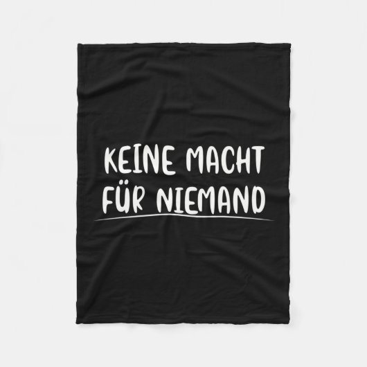 Geen macht voor niemand, politiek en milieubescher fleece deken (Voorkant)