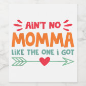 Geen mama zoals ik heb mama liefde retro V Wijn Etiket (Enkel label)