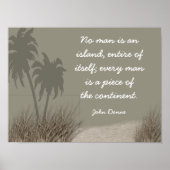 Geen Man An Island - John Donne Quote - Art Print (Voorkant)