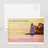 Geen Man is een eiland, door John Dunne. Briefkaart (Voorkant / Achterkant)