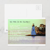 Geen Man is een eiland, door John Dunne Briefkaart (Voorkant / Achterkant)