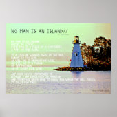 Geen Man is een eiland, door John Dunne Poster (Voorkant)