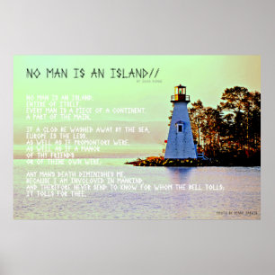 Geen Man is een eiland, door John Dunne Poster