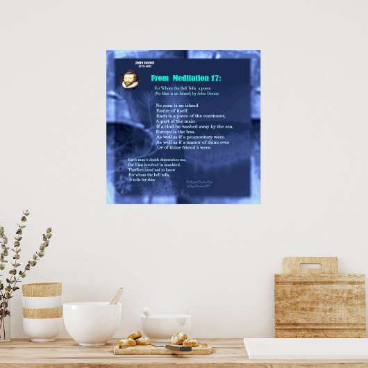 Geen Man is een eiland Poster (Keuken)