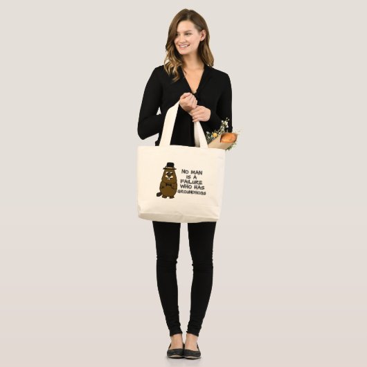 Geen man is een mislukking met Groundhogs Grote Tote Bag (Voorkant (model))