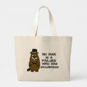 Geen man is een mislukking met Groundhogs Grote Tote Bag (Achterkant)