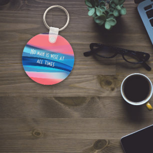 Geen man is wijs op elk moment om koraal sleutelha sleutelhanger