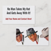 Geen Man neemt Mijn Pet Visitekaartje (Voorkant / Achterkant)