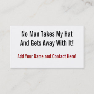 Geen Man neemt Mijn Pet Visitekaartje