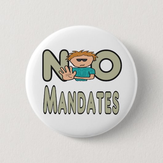 Geen mandaten ronde button 5,7 cm (Voorkant)