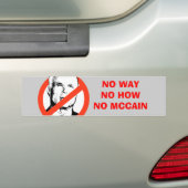 GEEN MANIER, GEEN HOE, GEEN MCCAIN bumpersticker (Op auto)