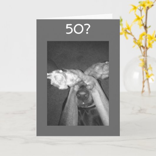 GEEN MANIER-ONMOGELIJK-***50th** ZEGT GEMAAKT DOG Kaart (Gele Bloem)