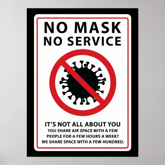 geen masker geen gedeelde dienst poster (Voorkant)