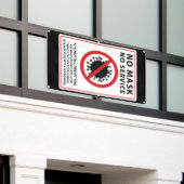 geen masker geen gedeelde dienst spandoek (Buitenkant Gebouw)