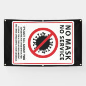 geen masker geen gedeelde dienst spandoek (Horizontaal)