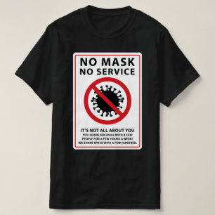 geen masker geen gedeelde dienst t-shirt