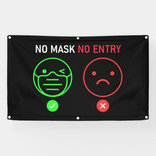 Geen masker Geen instapbanner Spandoek (Horizontaal)