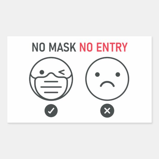 Geen masker Geen invoer Rechthoekige Sticker (Voorkant)