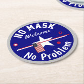 Geen masker Geen problemen Ronde Kartonnen Onderzetter (Gebogen)