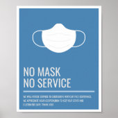 Geen masker Geen service Business Store Signaal Poster (Voorkant)