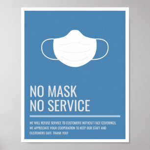 Geen masker Geen service Business Store Signaal Poster