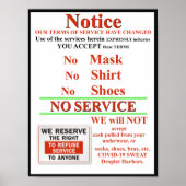 Geen Masker Geen Service Poster (Voorkant)