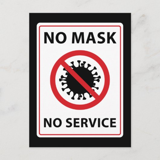 geen masker op service briefkaart (Voorkant)