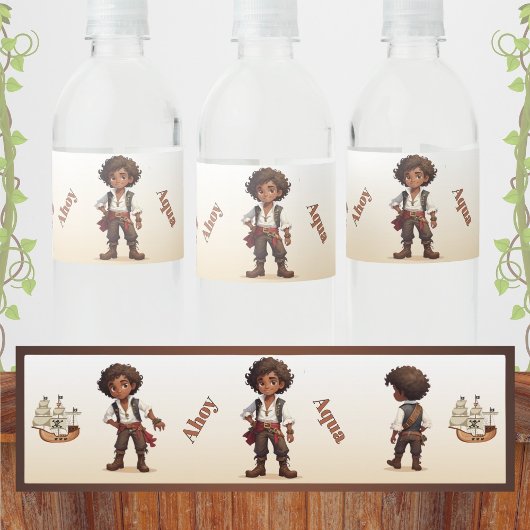 Geen matrozen! Jongen Pirate Verjaardag Waterfles Etiket