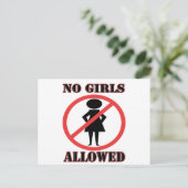 Geen meisjes toegestaan briefkaart (Staand voorkant)