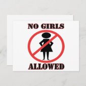 Geen meisjes toegestaan briefkaart (Voorkant / Achterkant)