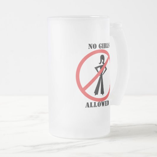 Geen meisjes toegestaan matglas bierpul (Voorkant rechts)