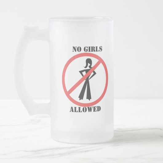 Geen meisjes toegestaan matglas bierpul (Links)