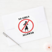 Geen meisjes toegestaan ronde sticker (Envelop)