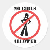 Geen meisjes toegestaan ronde sticker (Voorkant)