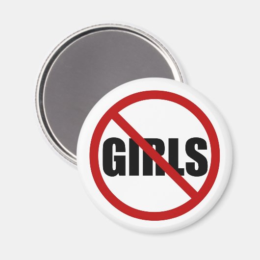 Geen meisjes toegestaan teken typografie magneet (Voorkant / Achterkant)